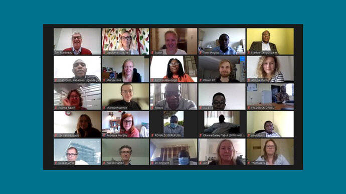 Screengrab of a webinar showing 25 faces