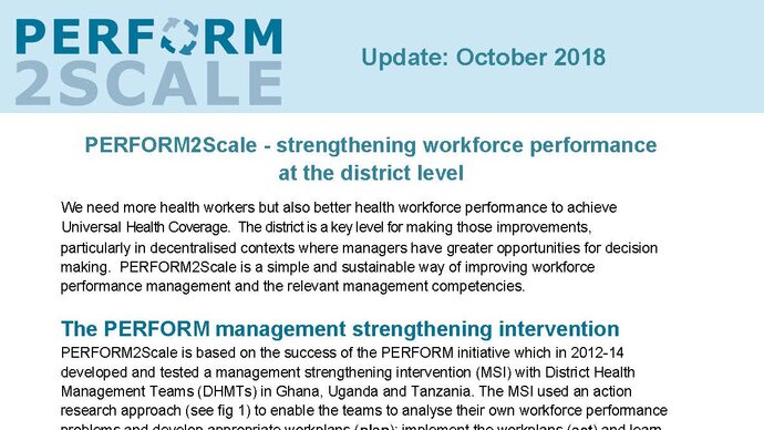 PERFORM2Scale general briefing paper - Oct 2018 The cover of a briefing paper