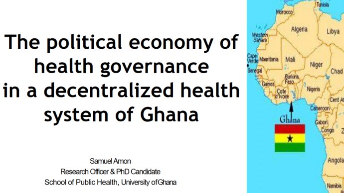 presentation title and a map of Africa showing Ghana