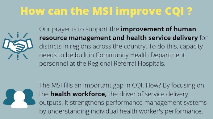 Screengrab from the brief with the title how can the MSI improve CQI?