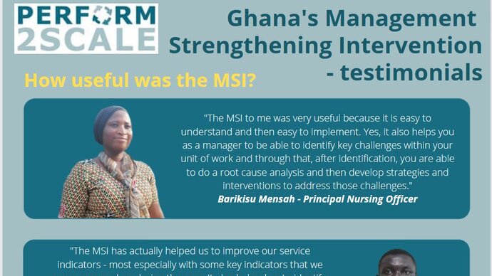 Sxreengrab of the top of the Ghana Management Strengthening Intervention - Testimonials document