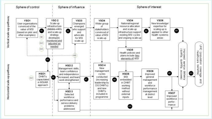 Screengrab showing the projects Theory of Change diagram