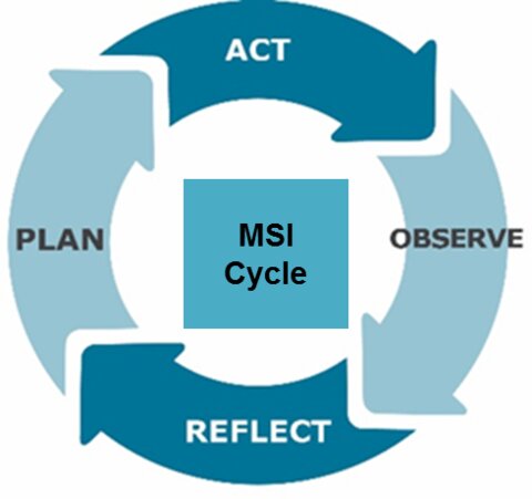 The management strengthening intervention is which employs an action research cycle