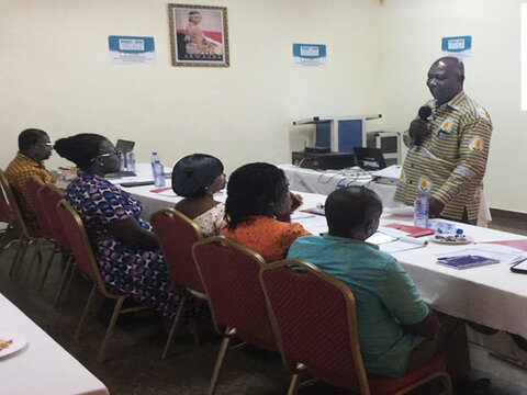 The acting Eastern Regional Director of Health Services speaks to the participants