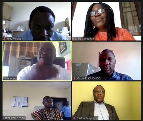 Six African people on zoom calls