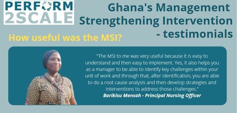 Screengrab of the top of the Ghana Management Strengthening Intervention - Testimonials document